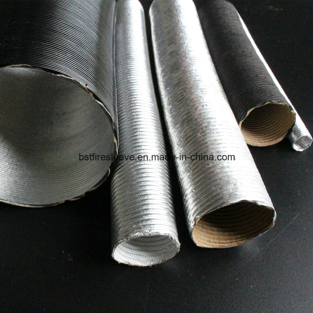 Exhaust Insulation Aluminized Air Ducting High Temperature Thermal Protection Sleeve Heat Shield Aluminum Flexible Exhaust Tube