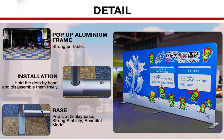 Aluminum Tube Tension Fabric Advertising Circle ED Lightbox Ceiling Hanging Banner for Trade Show