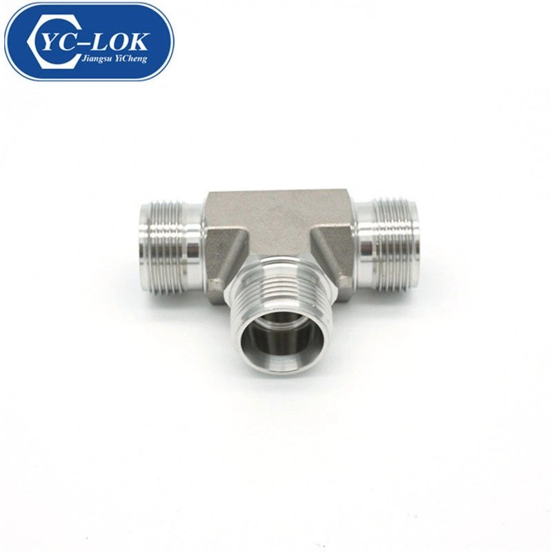 Forged Equal Union Tee /Copper Ferrule Tube Fitting/3 Ways Pipe Joint Tee Union Hydraulic Tube Fitting