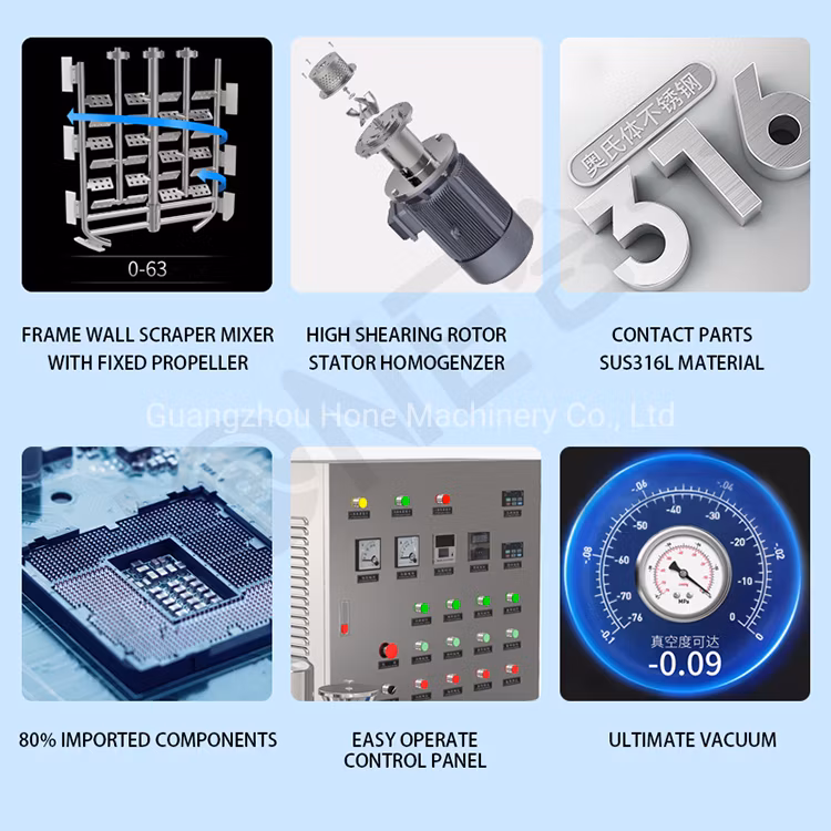 Cosmetic Production Emulsifying Fixed Type Vacuum Emulsify Equipment Cream Mixer Homogenizer Machines