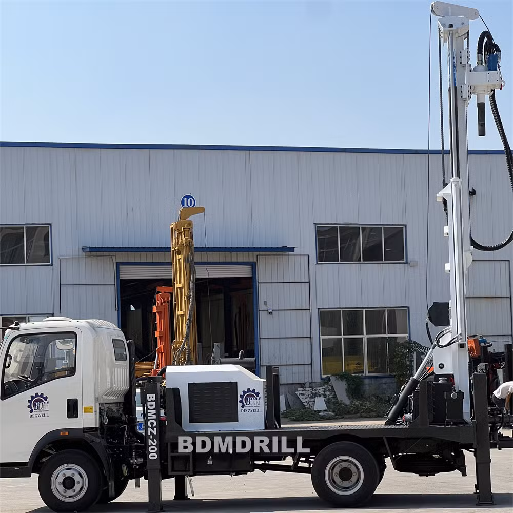Truck Mounted Borehole Rotary Drilling Machine with Mud Pump and Air Compressor
