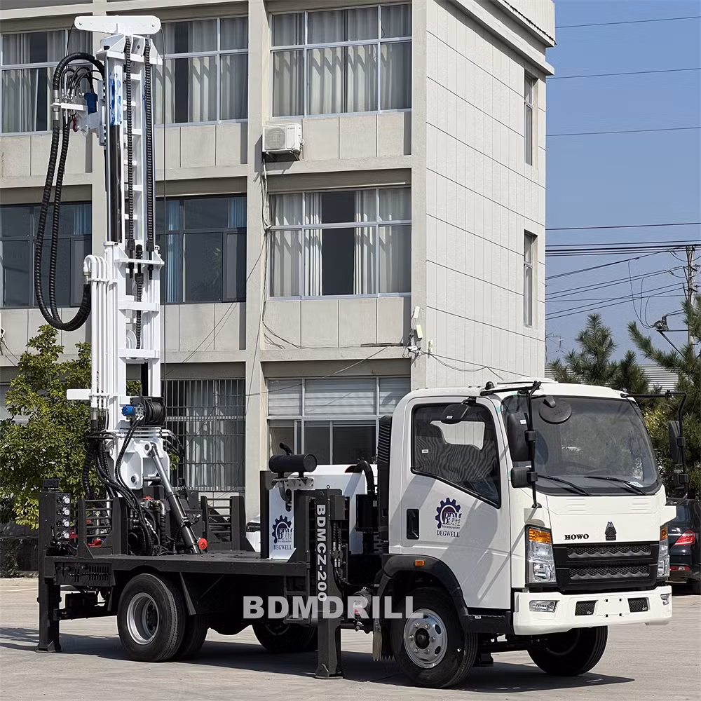 Truck Mounted Borehole Rotary Drilling Machine with Mud Pump and Air Compressor