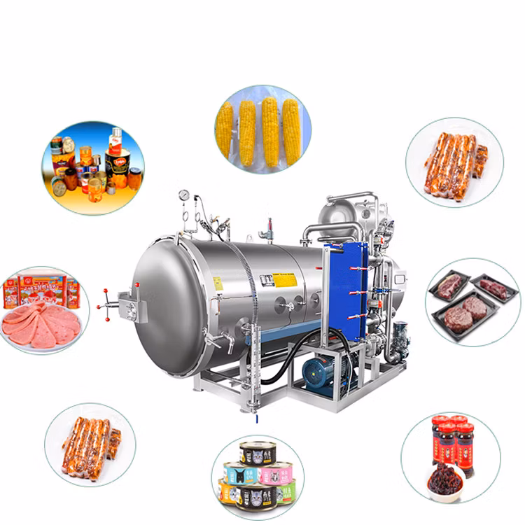 Industrial Food Sterilizer Glass Bottle Jars Retort Machine Roller Sterilization Machine