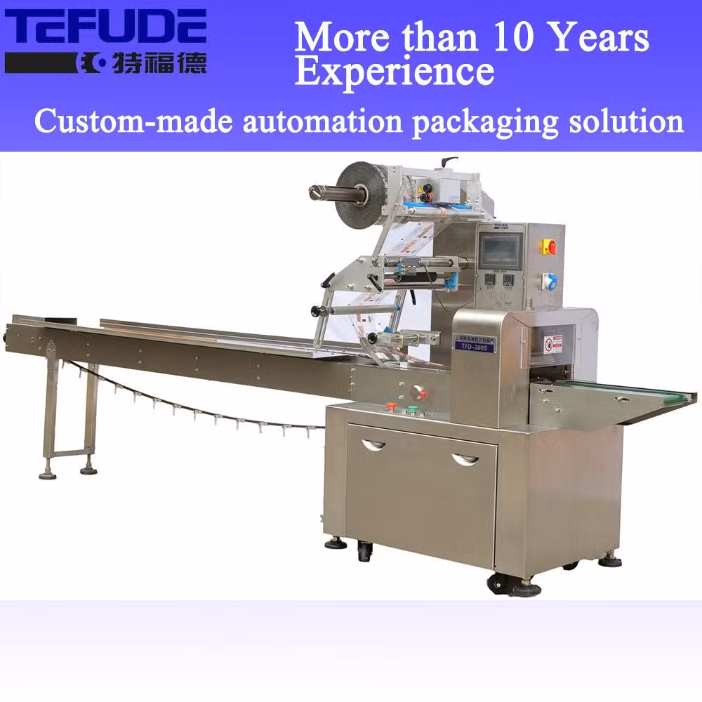 Horizontal Flow Bakery Rusk Wrapping Wrapper Equipment Pillow Pack Bag Automatic Lebanese Arabic Pita Bread Packing Machine