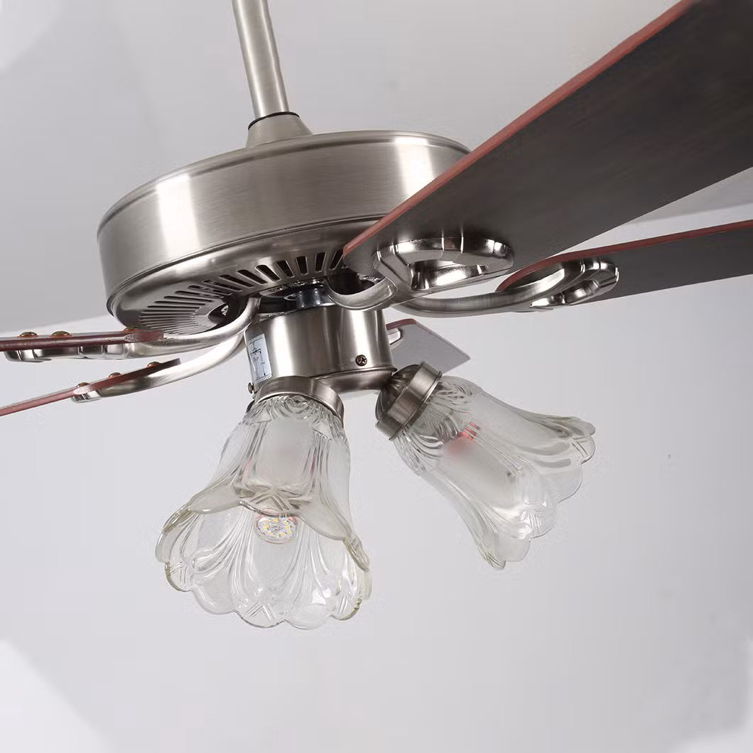5 Plywood Blades Chandelier Rotor Stator ceiling Fan with Light