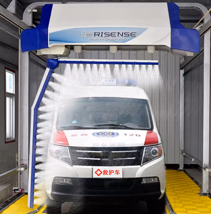 touchless mobile car washing equipment for disinfecting and sterilizing ambulance