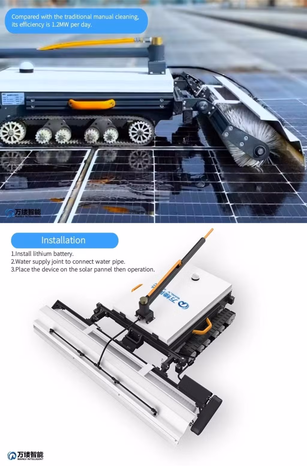 High-Performance Solar Panel Cleaning Equipment with Spray Nozzles for PV Washing