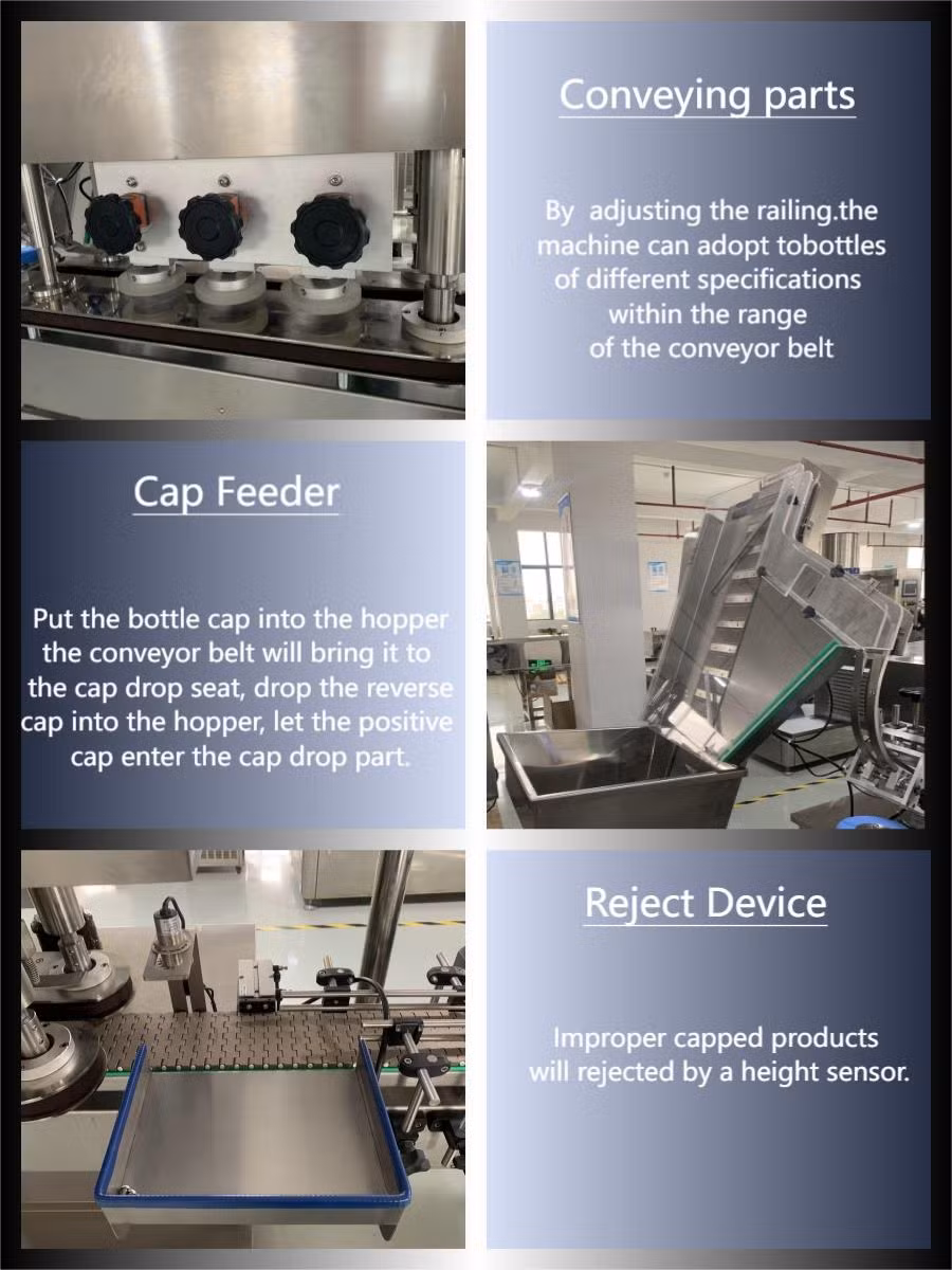 Full Automatic Servo Motor Twist off Capping Round Jam Bottle Glass Jar Screw Capping Machine with Capping Elevator