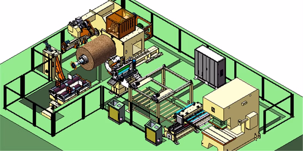 Circle Blanking Line with Uncoiling, Leveling and Zigzag Servo Feeder for Circle Stamping Production Line
