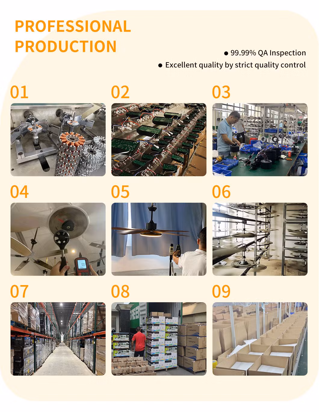 5 Plywood Blades Chandelier Rotor Stator ceiling Fan with Light