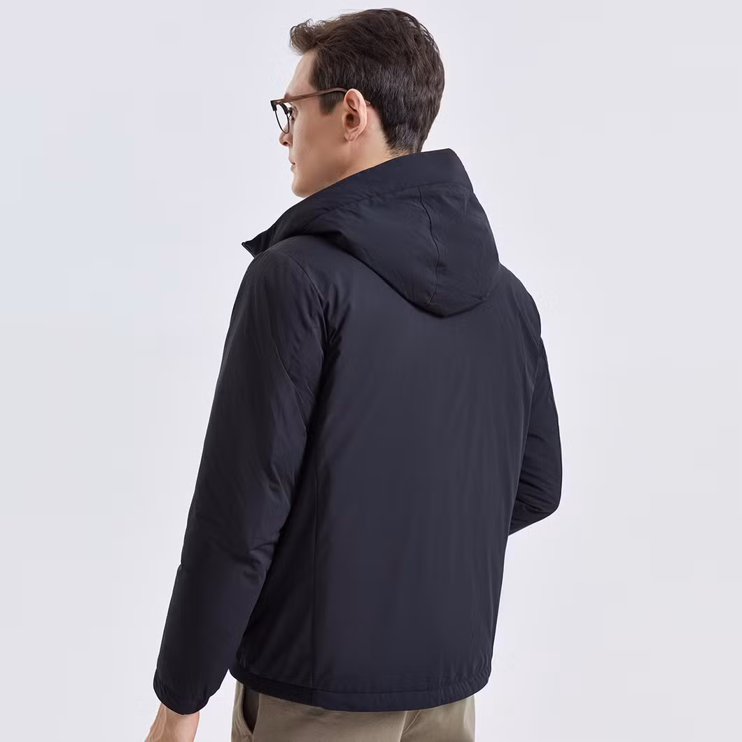 OEM Mens Custom Anti Wrinkle Warm Puffer Down Jacket Winter Lightweight Down Jackets Coat with Hood for Men 2021 Winter