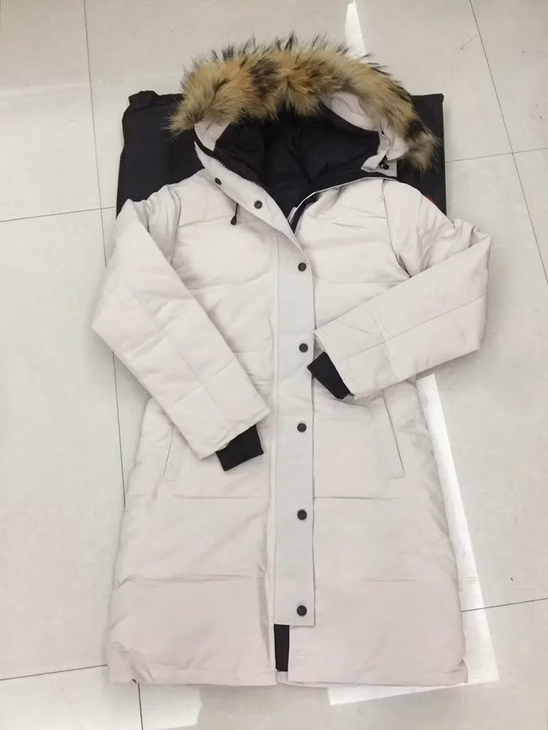 Designer Women&prime;s Puffer Jackets Winter Coat Canada Jackets Long Fur Wool Thick Warm Fur Removable Hooded Down Jacket Red Doudoune Femme Outwear Jackets