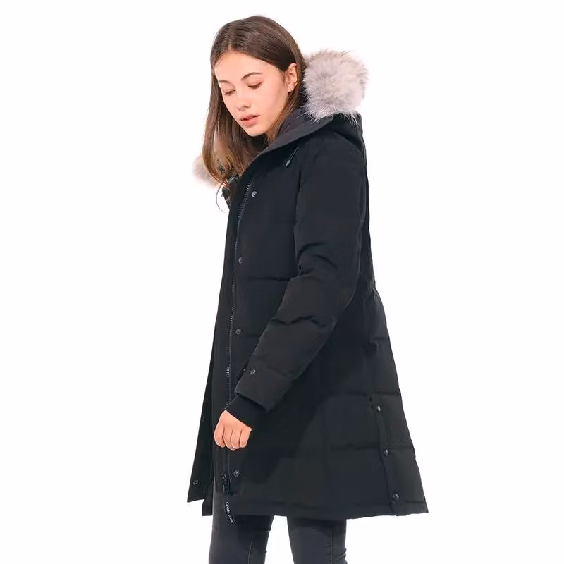 Designer Women&prime;s Puffer Jackets Winter Coat Canada Jackets Long Fur Wool Thick Warm Fur Removable Hooded Down Jacket Red Doudoune Femme Outwear Jackets
