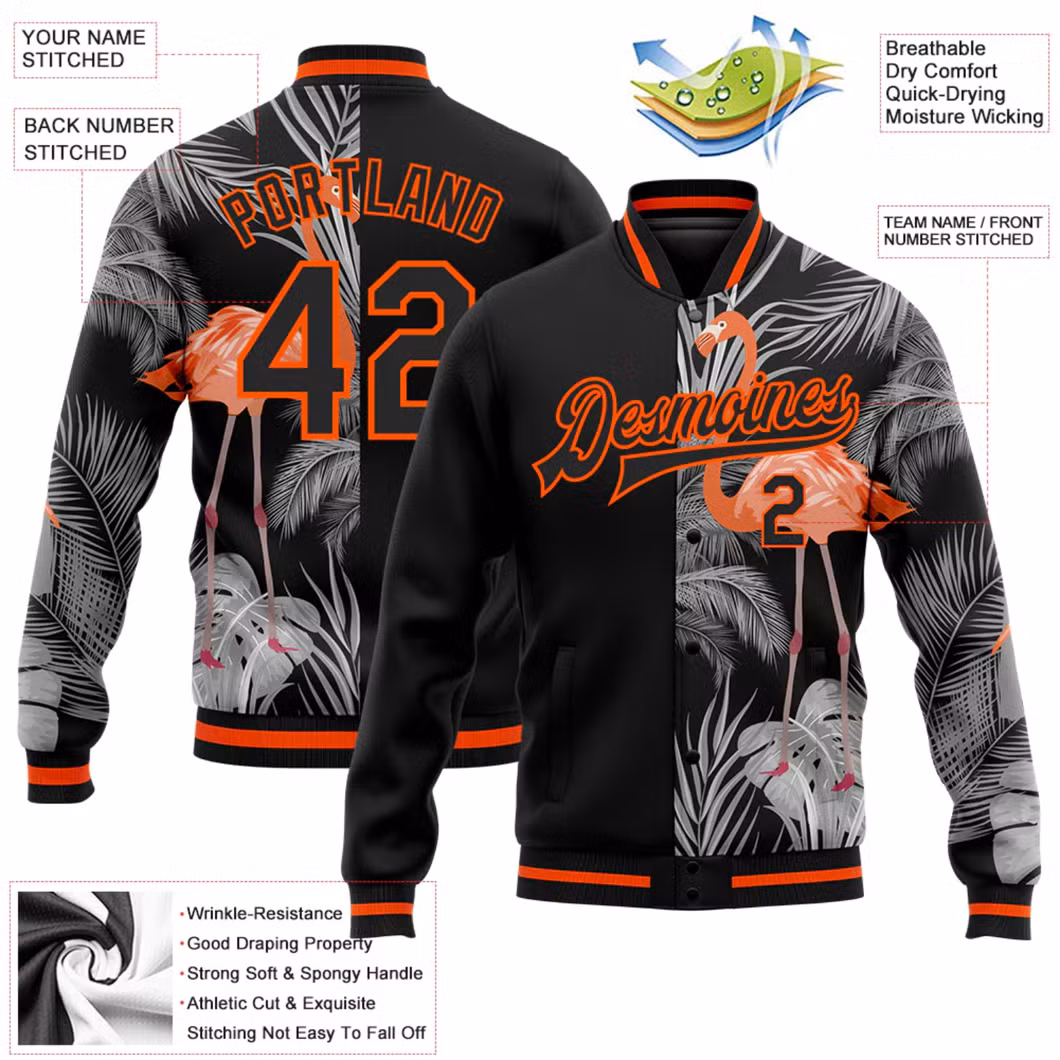 Custom Logo OEM Fashion Clothes Outdoor Clothing Printed Winter Baseball Jacket for Man