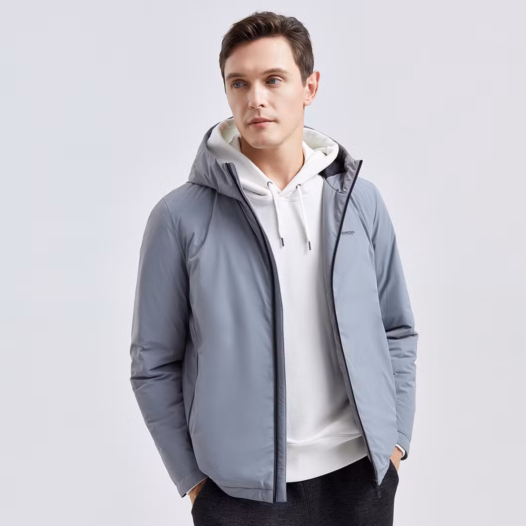 OEM Mens Custom Anti Wrinkle Warm Puffer Down Jacket Winter Lightweight Down Jackets Coat with Hood for Men 2021 Winter