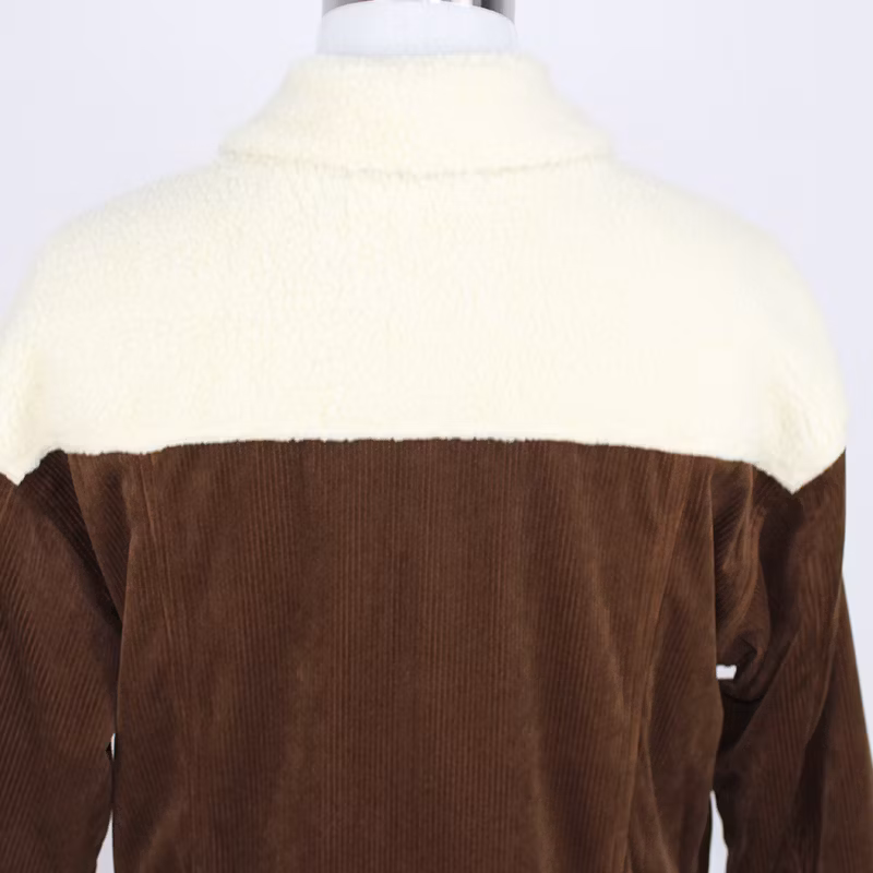 Men&prime;s Cotton Corduroy with Sherpa Lining Jacket Perfect in Workmanship Casual Coat Jacket