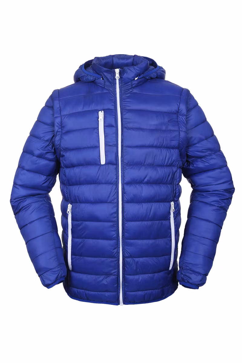 OEM Logo Hot Sell Padded Thick Goose Down Warm Breathable Waterproof Packable Polyester Filled Coats Casual Sports Running Puffer Men&prime;s Winter Jacket