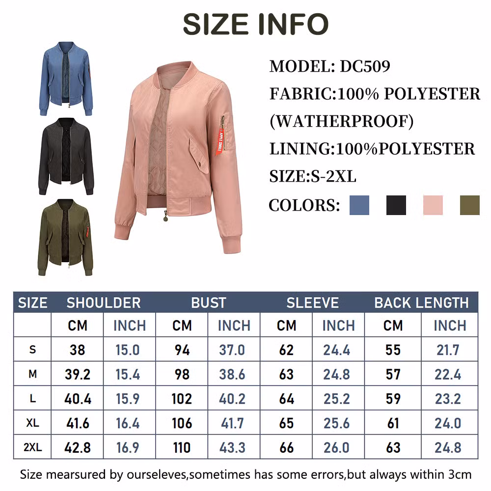 Jackets Pink Dyed Fashion New Standing Collar Bomber Jackets Long Sleeve Zipper Jacket Woman Jackets for Lady Bomber Jacket