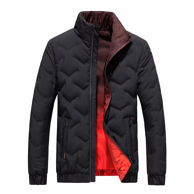 Winter Outdoor Men&prime;s Reversable Printed Thick Warm Quilted Padding Down Windbreaker Jacket