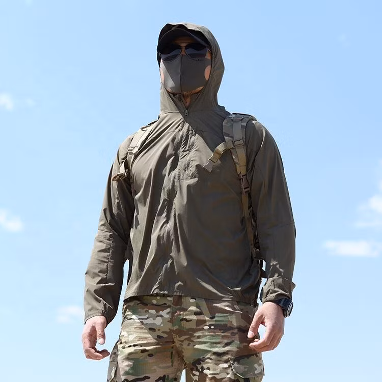Summer Clothes Windbreaker Ultra-Light Skin Clothes Men Hooded Thin Casual Clothes Tactical Uniform Summer Skin Mens Jackets