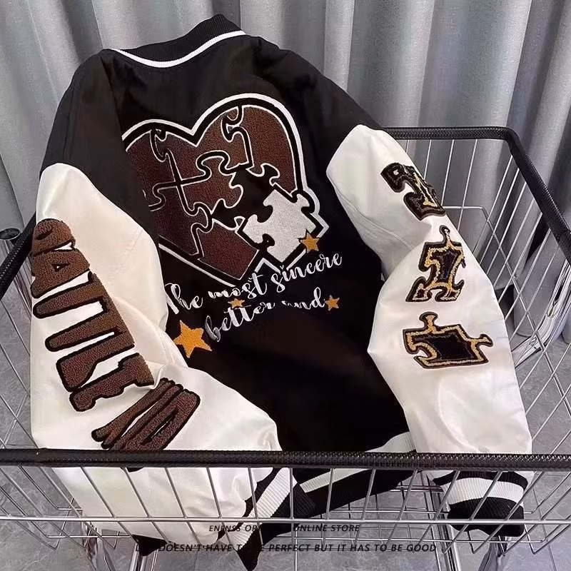 Wholesale Blank Custom Leather Sleeve Baseball Jacket Unisex Plus Size Chenille Embroidery Letterman Varsity Jacket for Men Women