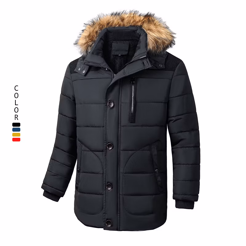 100%Polyester Navy Winter Warm Waterproof Windproof Cotton Padding Jacket