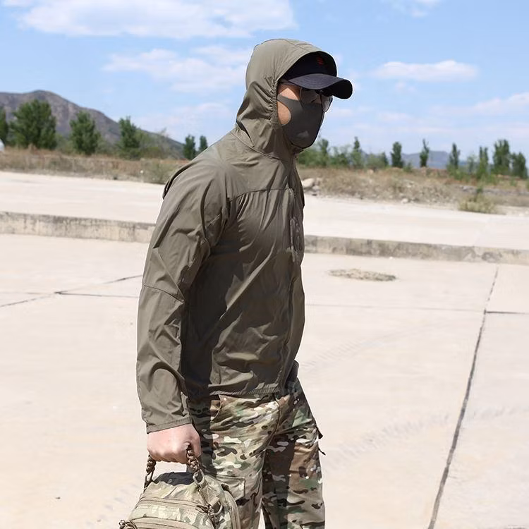 Summer Clothes Windbreaker Ultra-Light Skin Clothes Men Hooded Thin Casual Clothes Tactical Uniform Summer Skin Mens Jackets