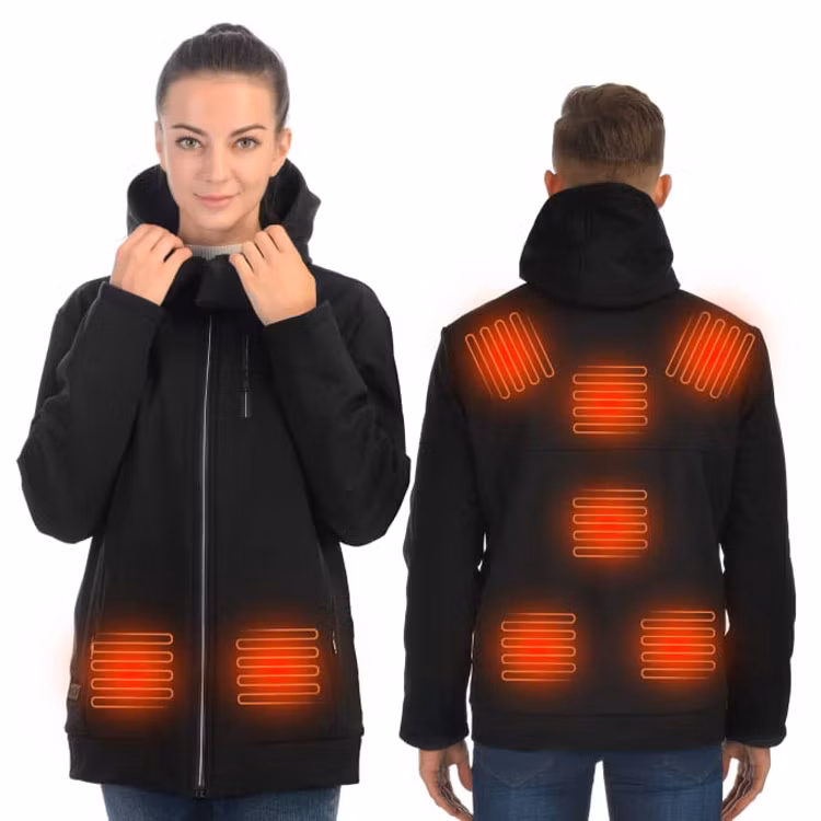 USB Heated Coat Heated Shell Jacket Electric Heating Jacket for Men Women