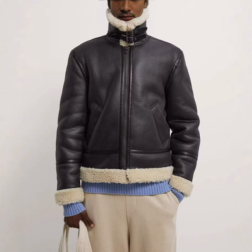 Winter Men&prime;s Lapel Suede Jacket Coat