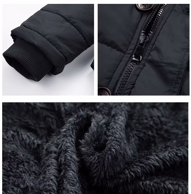 100%Polyester Navy Winter Warm Waterproof Windproof Cotton Padding Jacket