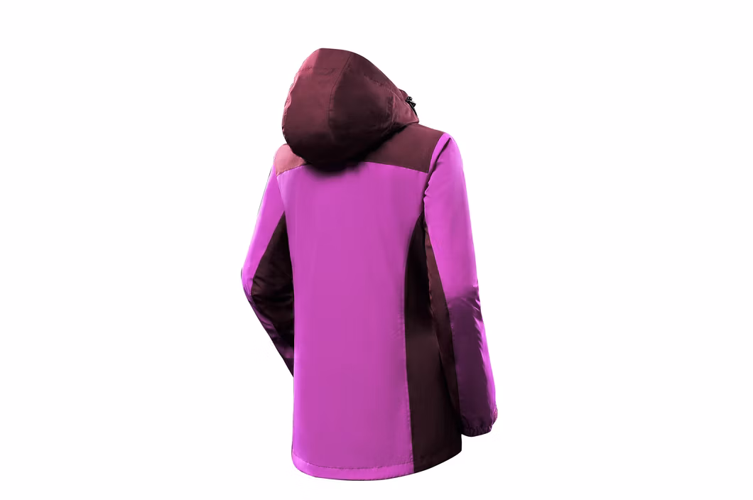 Manufacture Women Waterproof Windproof Rain Lightweight Outdoor Clothing Jacket with Detached Hood