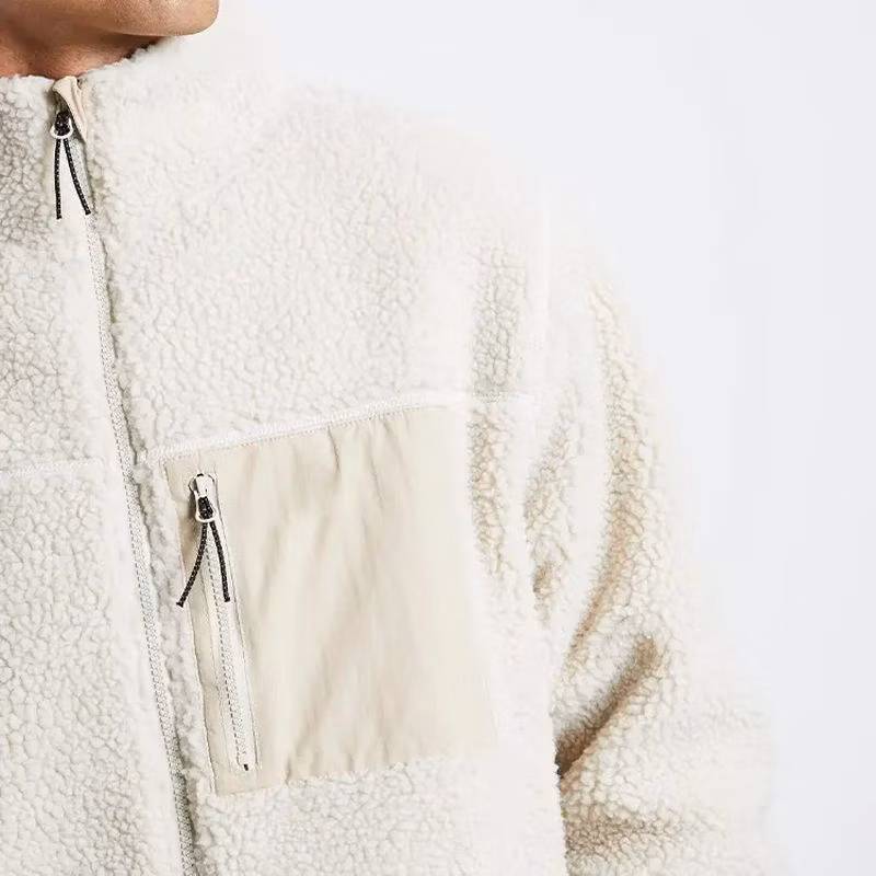 Men&prime;s Work Fleece Jacket Trucker Lapel Work Cargo Jackets for Men
