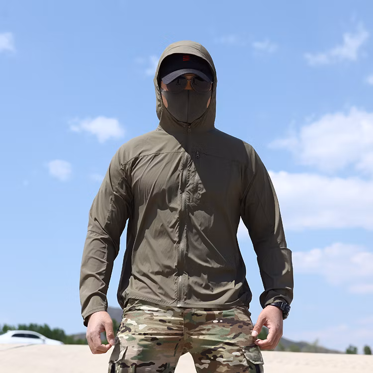 Summer Clothes Windbreaker Ultra-Light Skin Clothes Men Hooded Thin Casual Clothes Tactical Uniform Summer Skin Mens Jackets