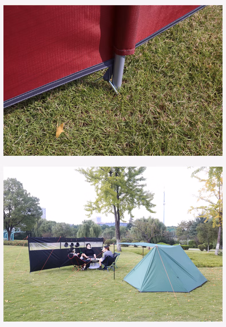 3 Panel Fabric Privacy Protection Wind Easy Set up Windbreak -Grey