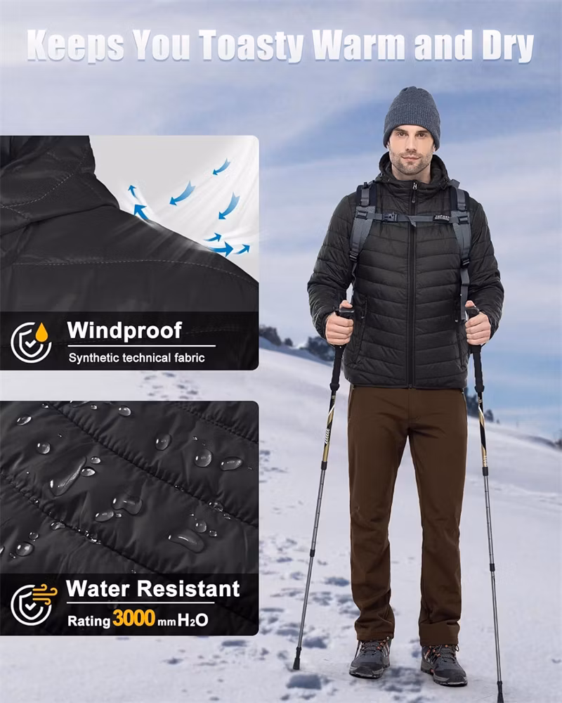 Custom Logo High Quality Padded Thick Goose Down Warm Breathable Waterproof Packable Polyester Filled Coats Outdoor Leisure Sports Puffer Men&prime;s Winter Jacket
