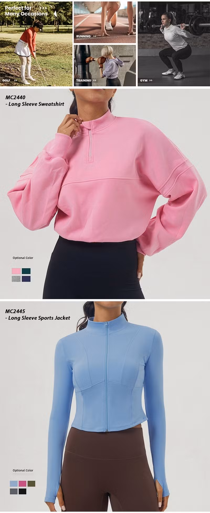Hot Selling Athletic Gym Structure Zip up Jacket with Thumb Holes Slim Fit Autumn Running Jackets Long Sleeve Outdoor Fitness Training Coat