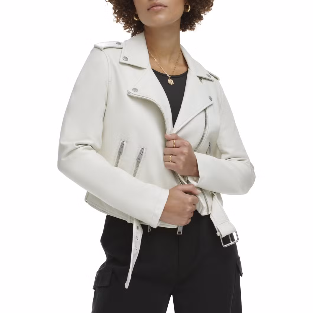 Asiapo China Factory Women&prime;s Street Classic Motorcycle Biker Racer PU Leather Jacket