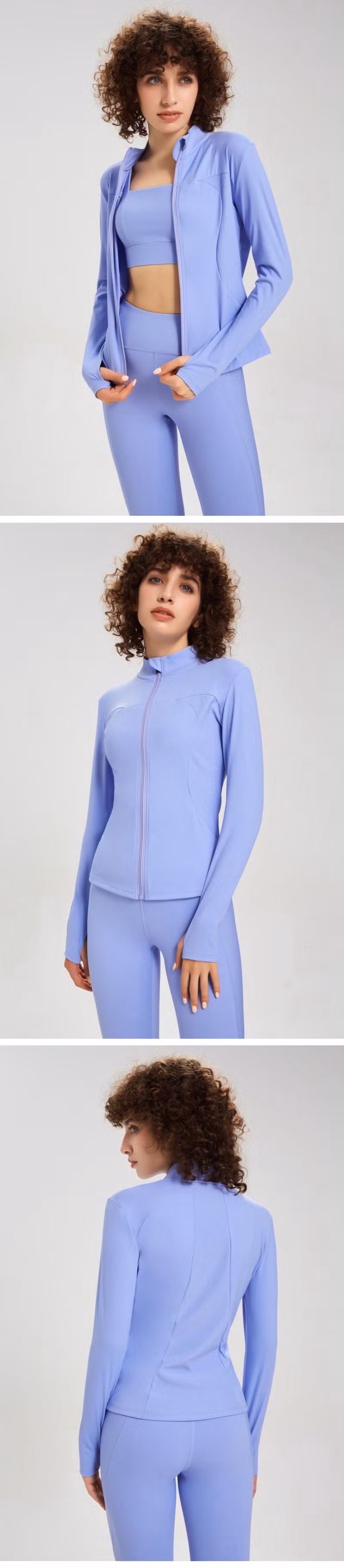 Hot Selling Athletic Gym Structure Zip up Jacket with Thumb Holes Slim Fit Autumn Running Jackets Long Sleeve Outdoor Fitness Training Coat