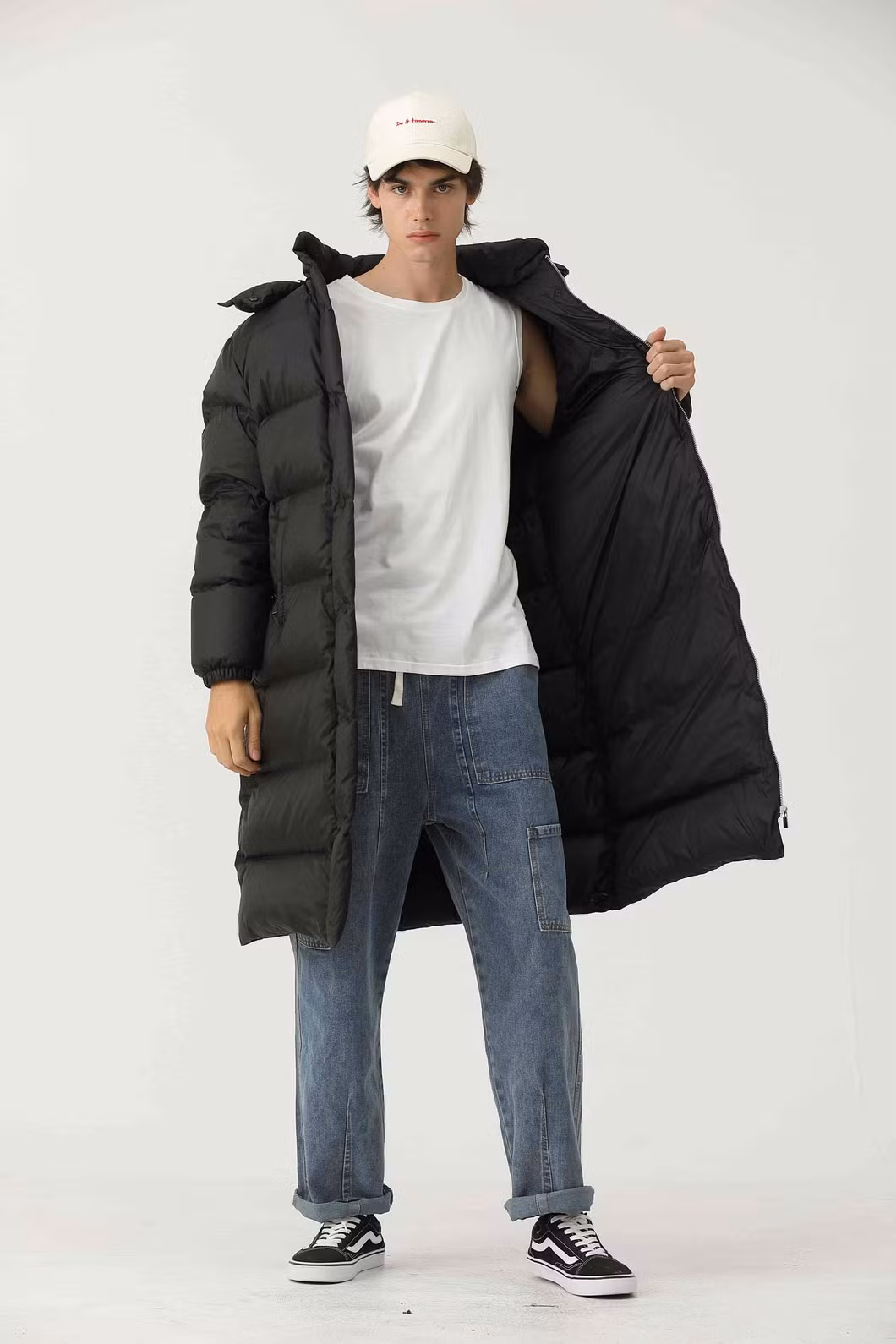 Long Parka Men&prime; S Outdoor Windbreaker Jacket with OEM Printed