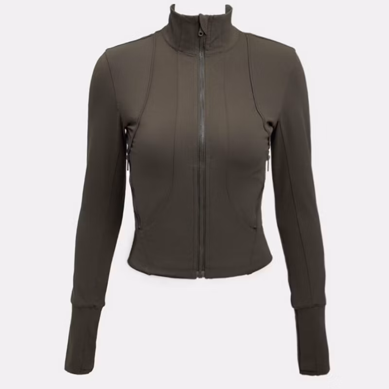 Wholesale Ladies Winter Activewear Tops New Plus Size Slim Fit Full Zipper Sports Running Thumb Holes Jacket