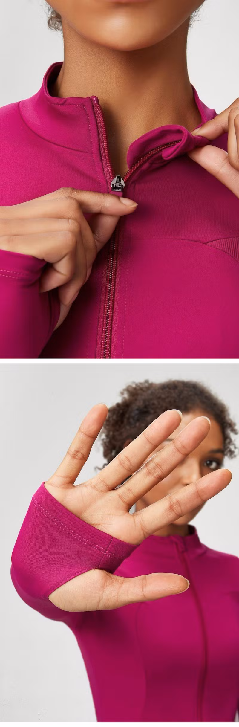 Hot Selling Athletic Gym Structure Zip up Jacket with Thumb Holes Slim Fit Autumn Running Jackets Long Sleeve Outdoor Fitness Training Coat
