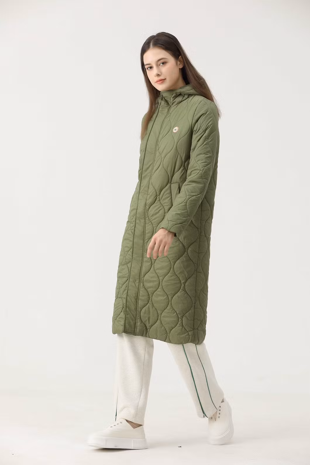 Plus Size Down Belt Padded Warm Fur Hooded Women Long Parka Jacket