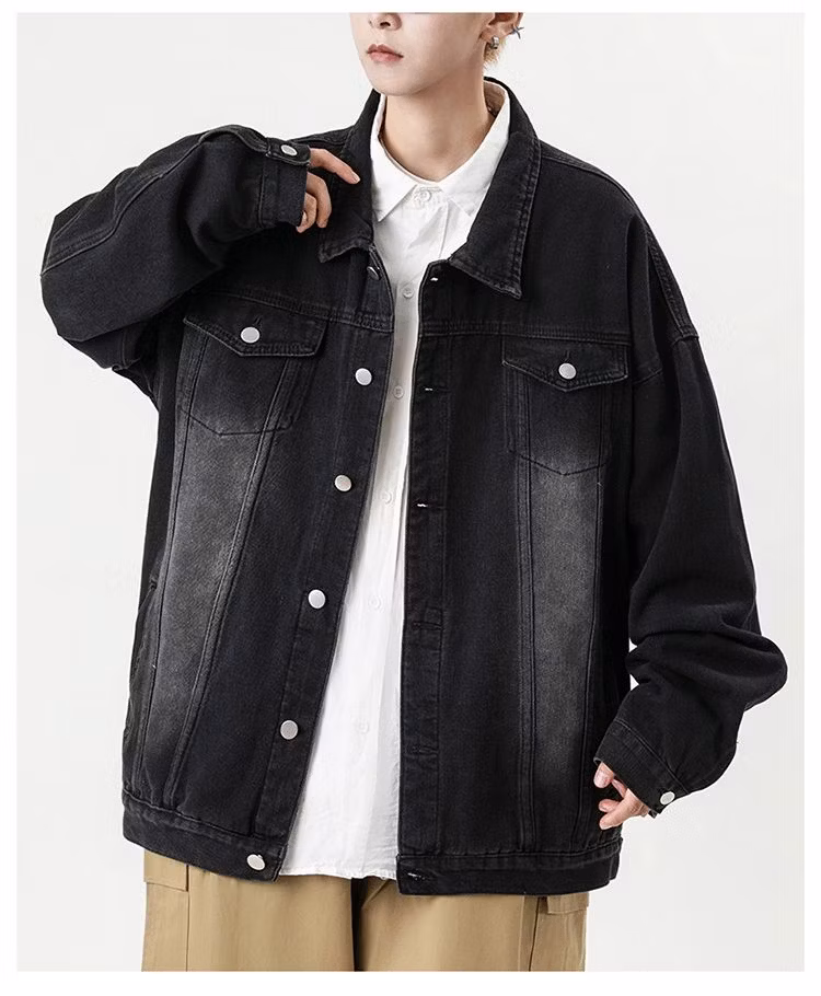 2024 Fall New Hong Kong Style Ins Do Old Men&prime;s Denim Jacket