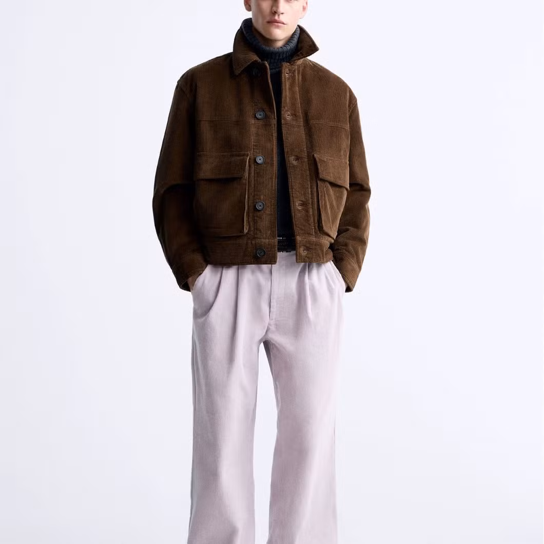 Men&prime;s Corduroy Pocket Jacket