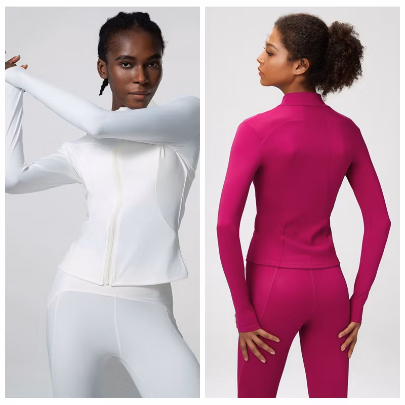 Hot Selling Athletic Gym Structure Zip up Jacket with Thumb Holes Slim Fit Autumn Running Jackets Long Sleeve Outdoor Fitness Training Coat