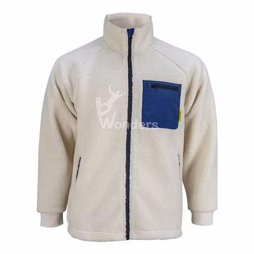 Mens 100% Recycled Full Zip Fleece Jacket with Chest Pocket