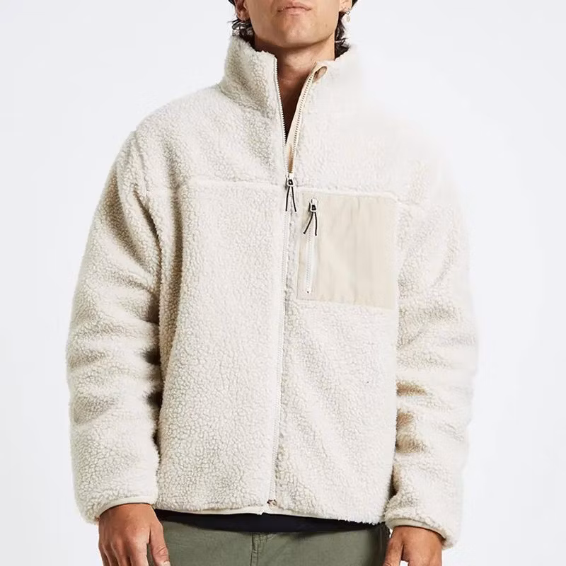 Men&prime;s Work Fleece Jacket Trucker Lapel Work Cargo Jackets for Men