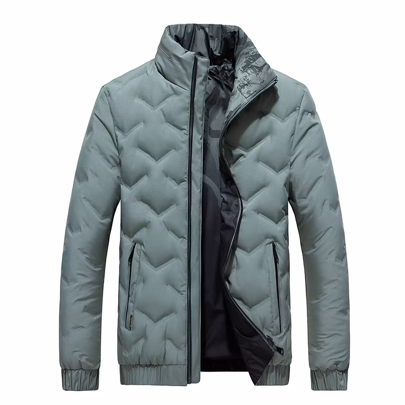 Winter Outdoor Men&prime;s Reversable Printed Thick Warm Quilted Padding Down Windbreaker Jacket