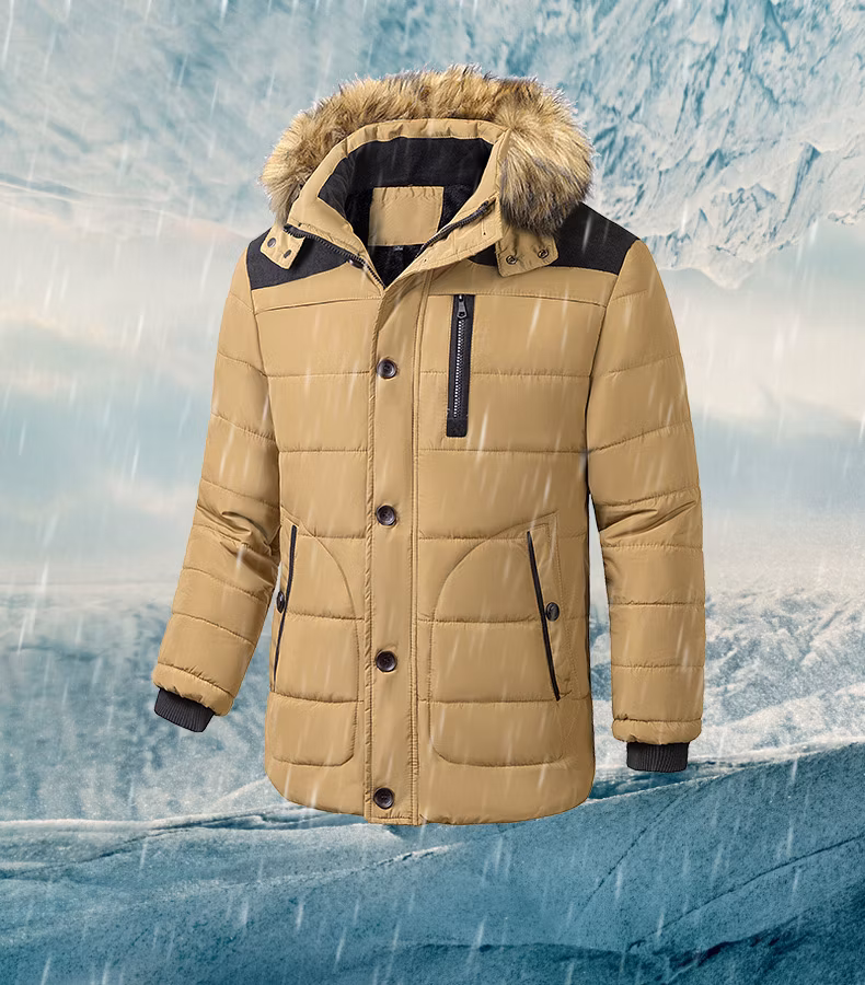 100%Polyester Navy Winter Warm Waterproof Windproof Cotton Padding Jacket