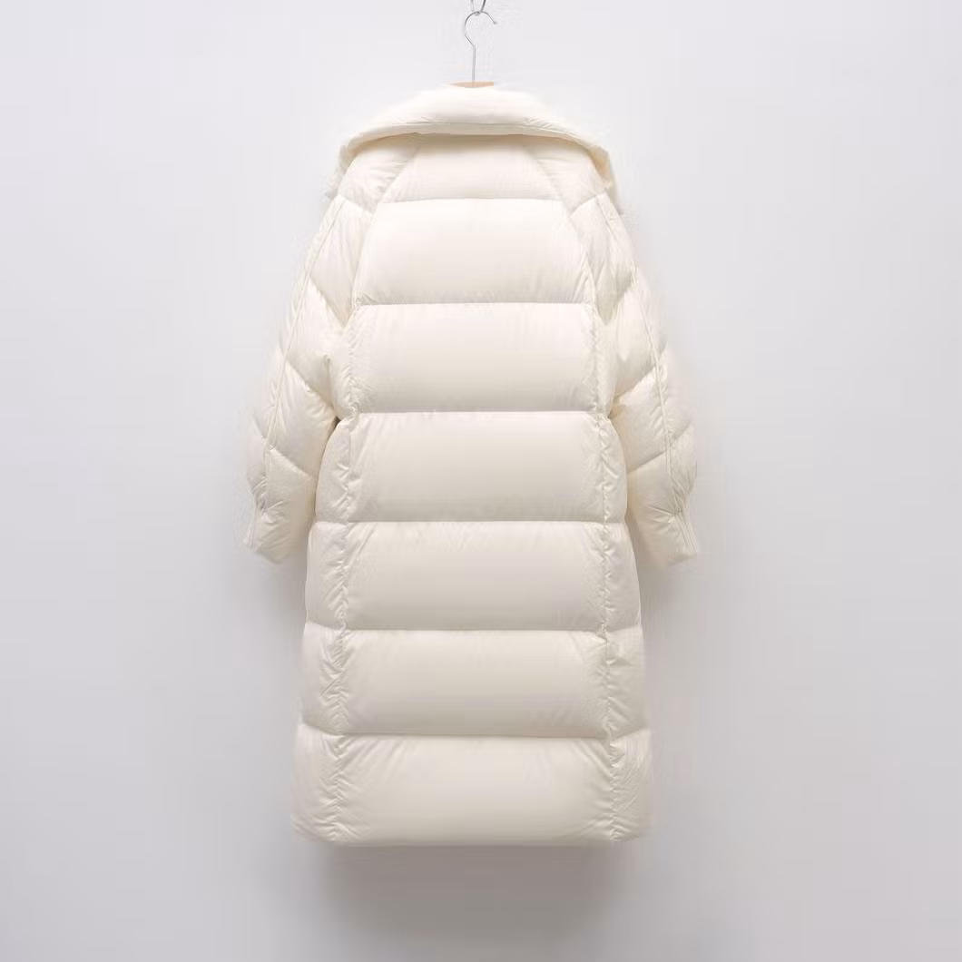 Women&prime;s Winter New Simple Fashion Thickened White Duck Down Long Down Jacket